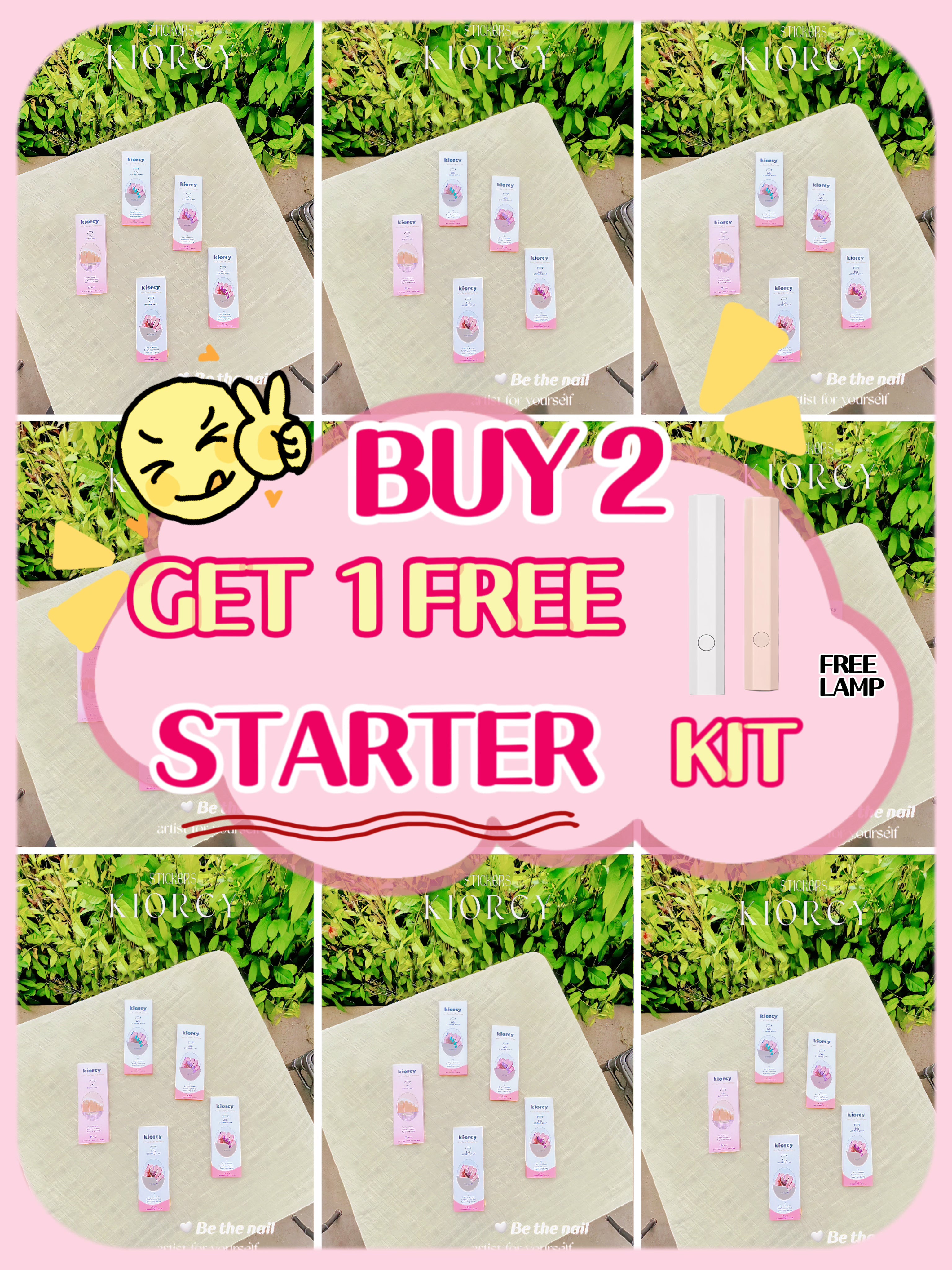 Gel Nail Sticker Starter Kit (FREE UV Lamp With 2 Gel Nail Stickers)