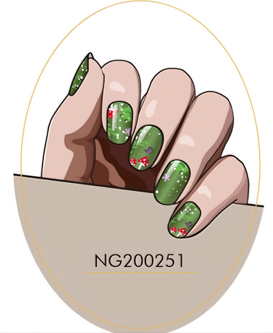 Froggy Meadow Delight Semicured Gel Nail Sticker Kit/NG251