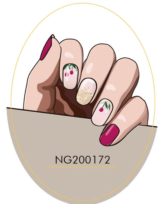 Raspberry Tulip Fusion Semicured Gel Nail Sticker Kit/NG172