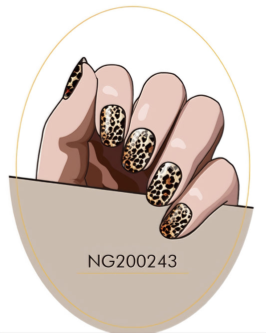 Glittering Golden Leopard Semicured Gel Nail Sticker Kit/NG243