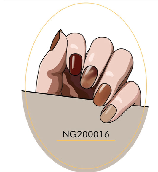 Mocha Marble Pattern Semicured Gel Nail Sticker Kit/NG16